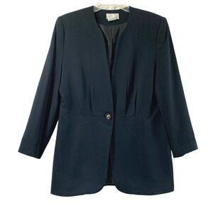 Vintage Jo Hardin Jacket Womens Size‎ 10 Black Rayon Wool Blend Businesscore